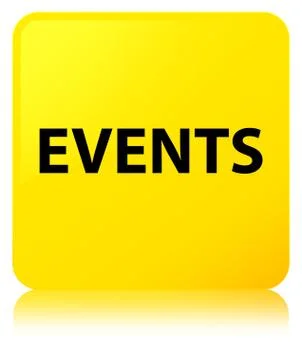 Events yellow square button Stock Illustration