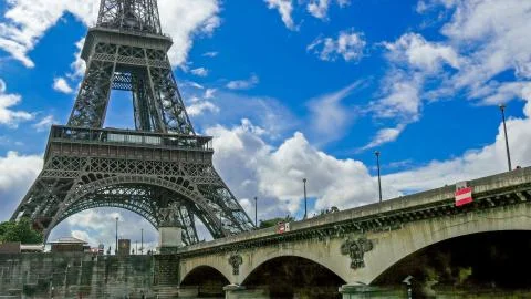 The ever famous Eiffel tower in Paris Stock Photos