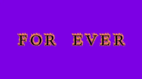 For Ever fire text effect violet background Stock-Footage 136066219