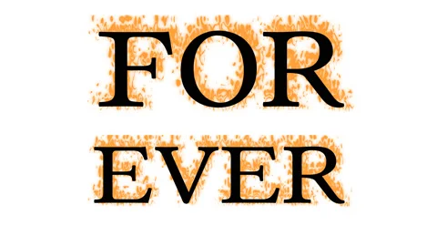 For Ever fire text effect white isolated background Stock Footage 137992738