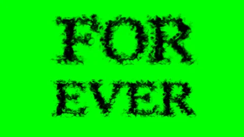 For Ever smoke text effect green isolated background Stock Footage 139619124