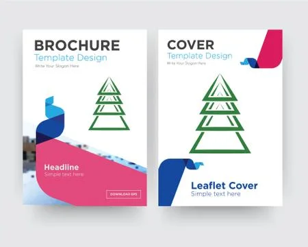 Ever tree brochure flyer design template Free Stock Illustration