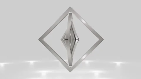 Everal geometric figures of white color rotating concentrically Stock Footage 164896290