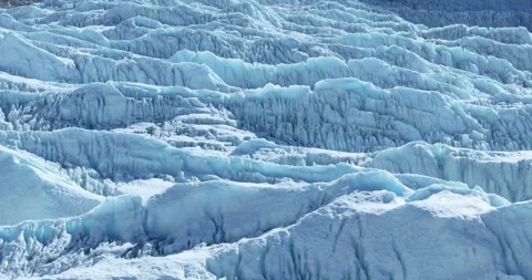 Everest Base Camp Layered Snow Glaciers Aerial View of Mountain Landscape Stock Footage 314699236