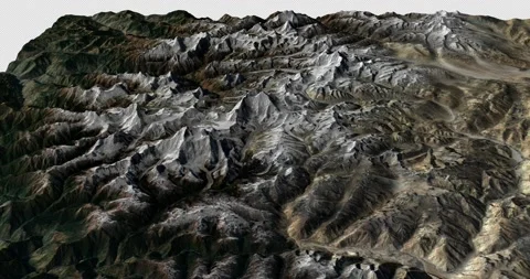 Everest map rotate 360 loop cw with 3d relief 4K satellite ground height Stock Footage 218974559