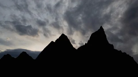 Everest Mountain Peak: Time Lapse at Sunrise with Fast Clouds Stock Footage 202012509