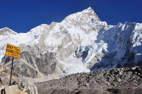 Everest View from base camp Foto stock