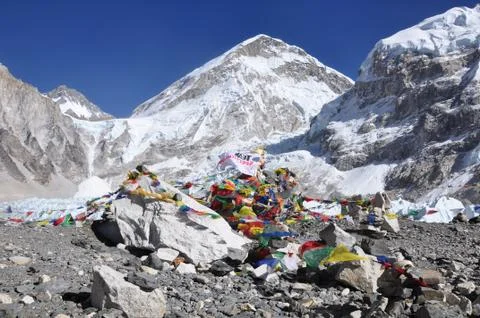 Everest View from base camp Foto stock