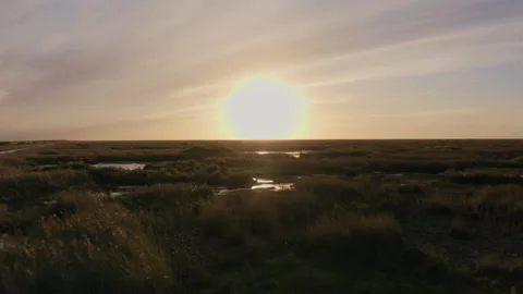 Everglades, Aerial Sunset Stock Footage 130819929