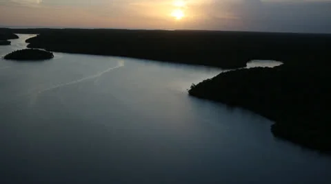 Everglades At Sunset Stock Footage 26249056