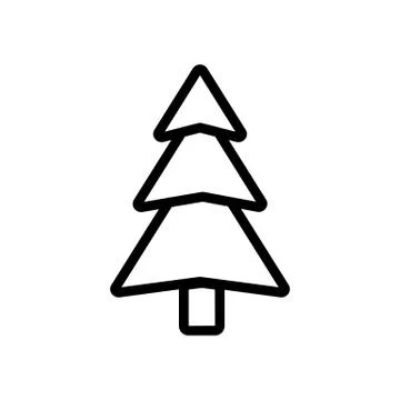 Evergreen Christmas tree icon vector. Isolated contour symbol illustration 스톡 일러스트
