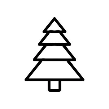 Evergreen Christmas tree icon vector. Isolated contour symbol illustration 스톡 일러스트