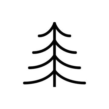 Evergreen Christmas tree icon vector. Isolated contour symbol illustration Illustration