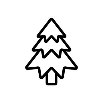 Evergreen Christmas tree icon vector. Isolated contour symbol illustration Иллюстрация