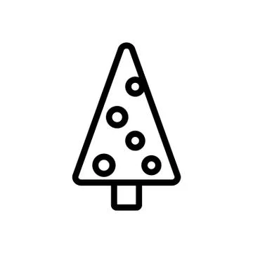 Evergreen Christmas tree icon vector. Isolated contour symbol illustration 库存插图