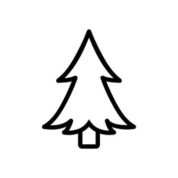 Evergreen Christmas tree icon vector. Isolated contour symbol illustration Иллюстрация