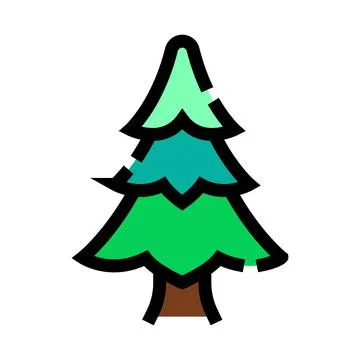 Evergreen conifer tree icon for nature applications Stock Illustration