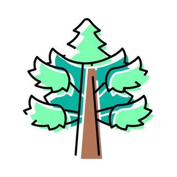 Evergreen conifer tree nature forest ecosystem icon Illustrazione stock