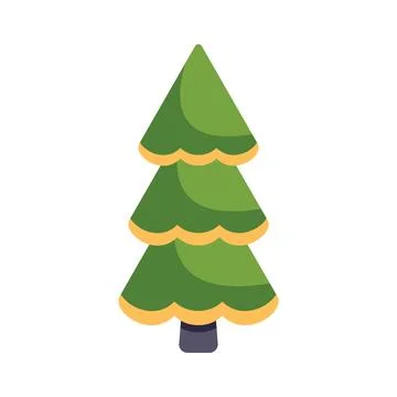 Evergreen coniferous tree growing with lush branches Stock Illustration
