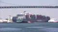 Evergreen Container Ship Enters Port HD Footage