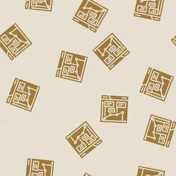Evergreen content seo glyph vector seamless pattern Stock Illustration