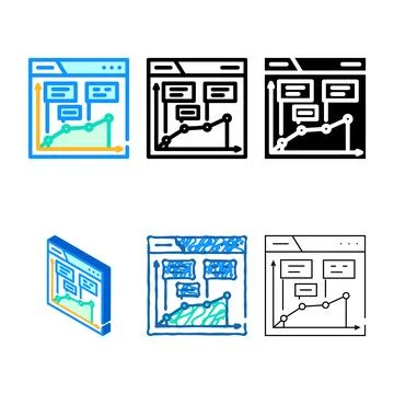Evergreen content seo set color icon vector Stock Illustration