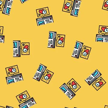 Evergreen content seo vector seamless pattern Stock Illustration