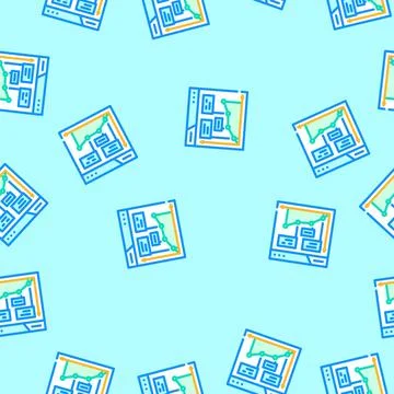 Evergreen content seo vector seamless pattern Illustrazione stock