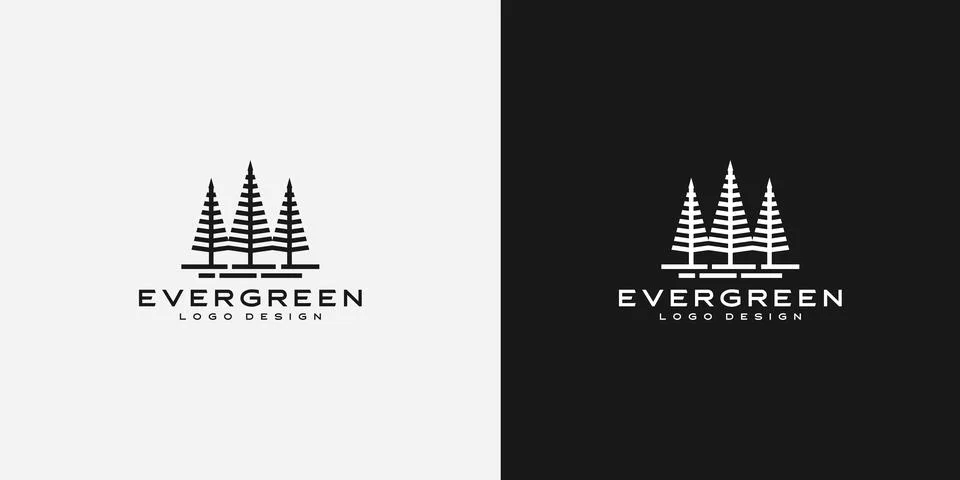 Evergreen logo vector design Stock Illustration