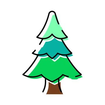 Evergreen pine tree icon representing nature and environment Stock Illustration