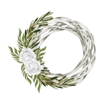 Evergreen pine tree in rustic pot with christmas lights,pine cone, firry. Wat 库存插图