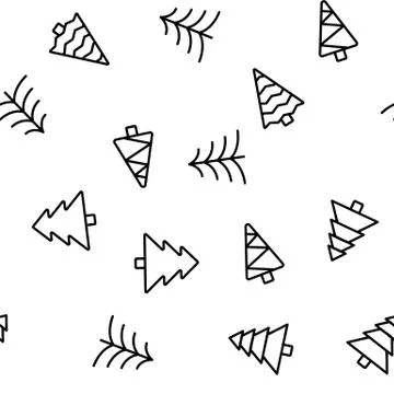 Evergreen Pine Tree Vector Seamless Pattern Stock Illustration