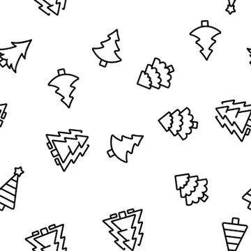 Evergreen Pine Tree Vector Seamless Pattern 库存插图