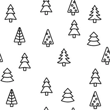 Evergreen Pine Tree Vector Seamless Pattern Illustrazione stock