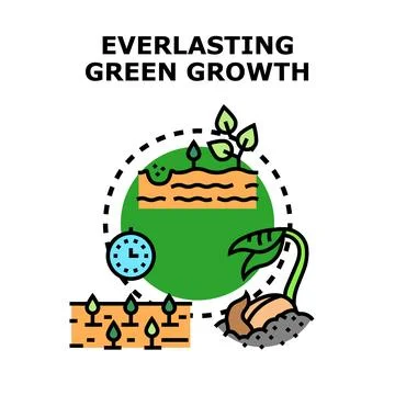Everlasting green growth cycle development process Stock Illustration