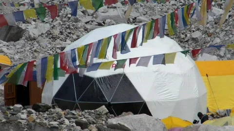 Everst base camp Stock Footage 491801