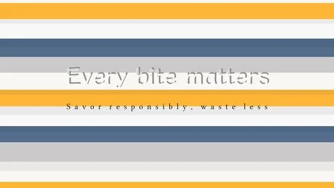 EVERY BITE MATTERS stock lettering artwork with layered offset stripe pattern an Stock Illustration