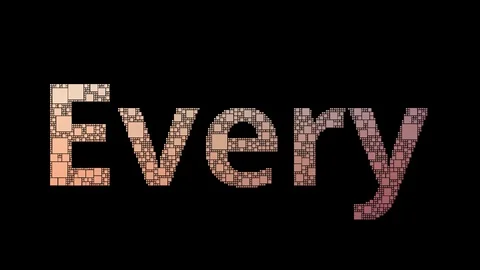 Every Day Pixelated Text Warping Looping Grid With Glitch Effect Stock-Footage 113881580