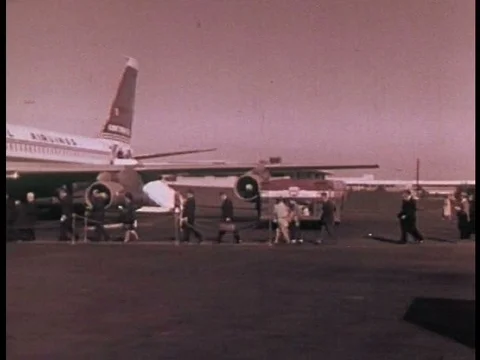 Every day thousands of passengers and extensive air cargo travel by plane in Video stock 75278778
