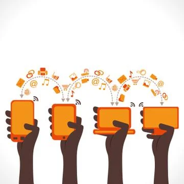 Every device share data , information or share data concept vector Stock Illustration