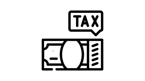 Every dollar tax line icon animation Stock Footage 166439134