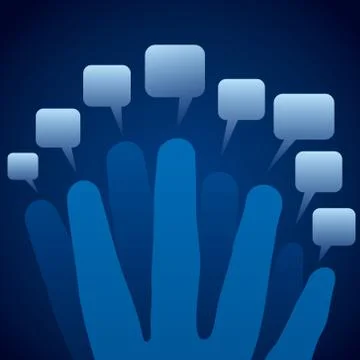 Every finger with message bubble vector Illustrazione stock