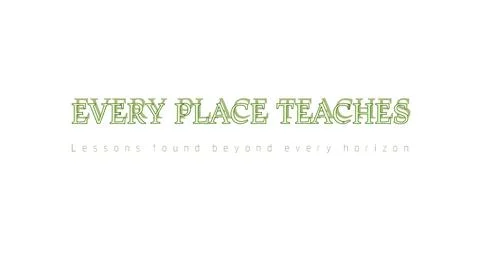 EVERY PLACE TEACHES isolated display type artwork with color matched glow shadow Stock Illustration
