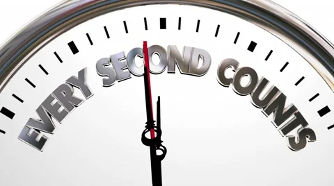 Every Second Counts Clock Precious Time Saying 3d Animation Stock Footage 65803000