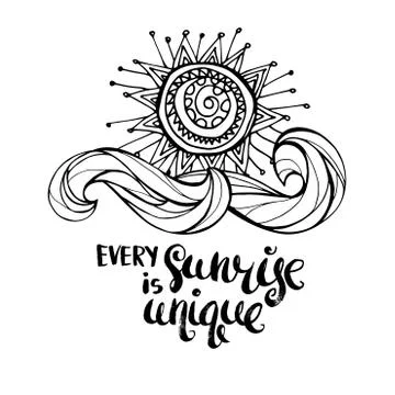 Every sunrise is unique Stock Illustration