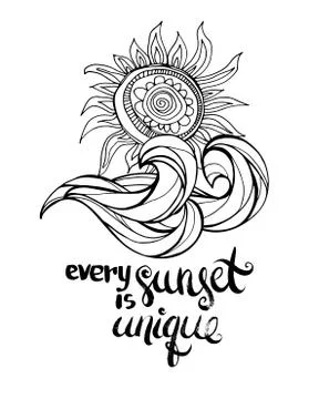 Every sunset is unique Stock Illustration