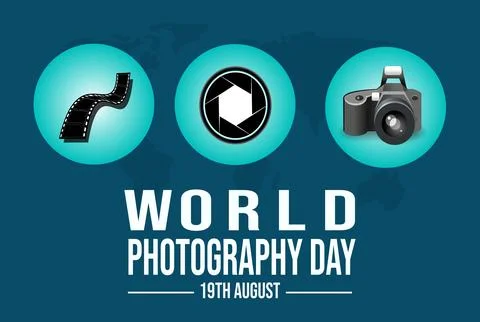 Every year on August 19th, World Photography Day (also known as World Photo Day) Stock Illustration