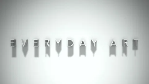 Everyday art 3D title animation white text on a white background Stock Footage 299749708
