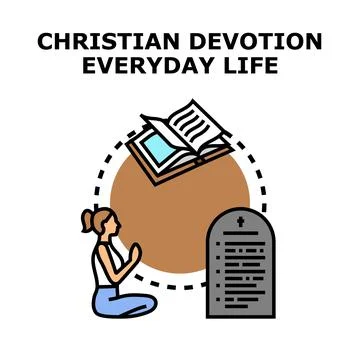 Everyday christian devotion with prayer and scripture Stock Illustration