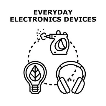 Everyday electronics devices vector concept illustration Stock Illustration